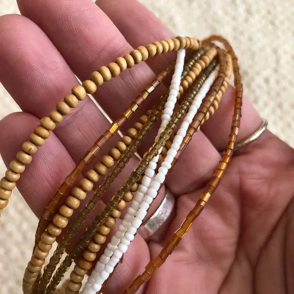2/$5 SALE Tan Multistrand Necklace - Picture 3 of 5